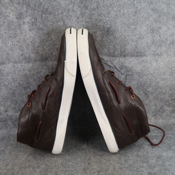 Converse Shoes Mens 8.5 Sneakers Jack Purcell Boat Mid Leather Brown Womens 10 - Picture 12 of 16